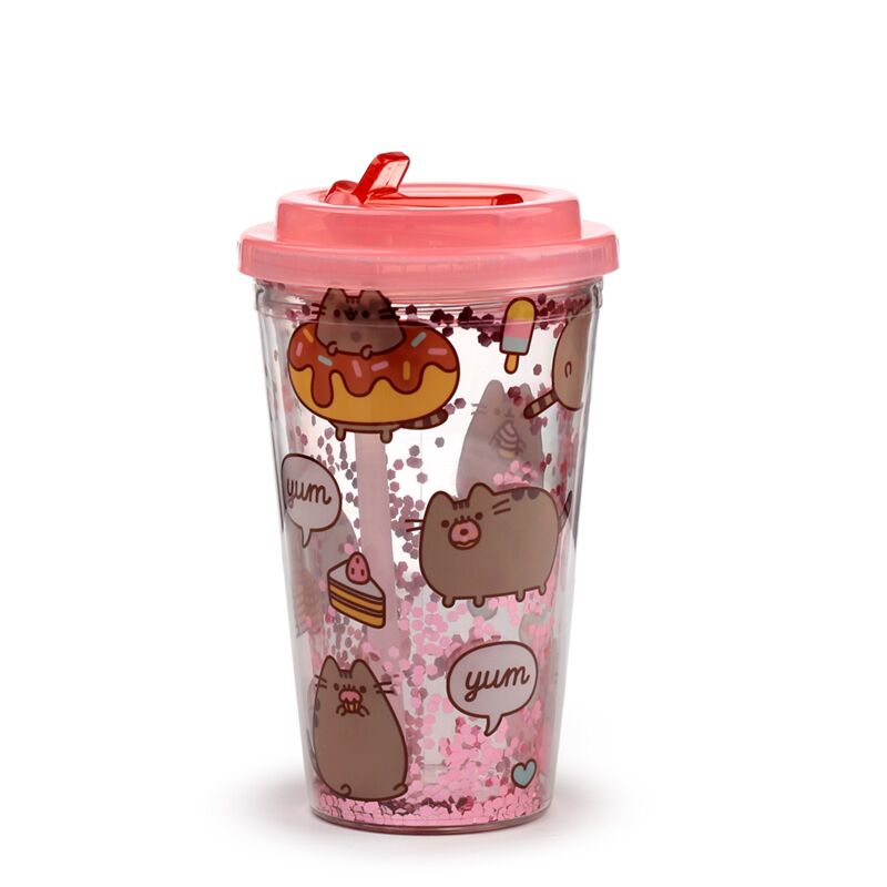 Pusheen - Tasse à double paroi avec paille